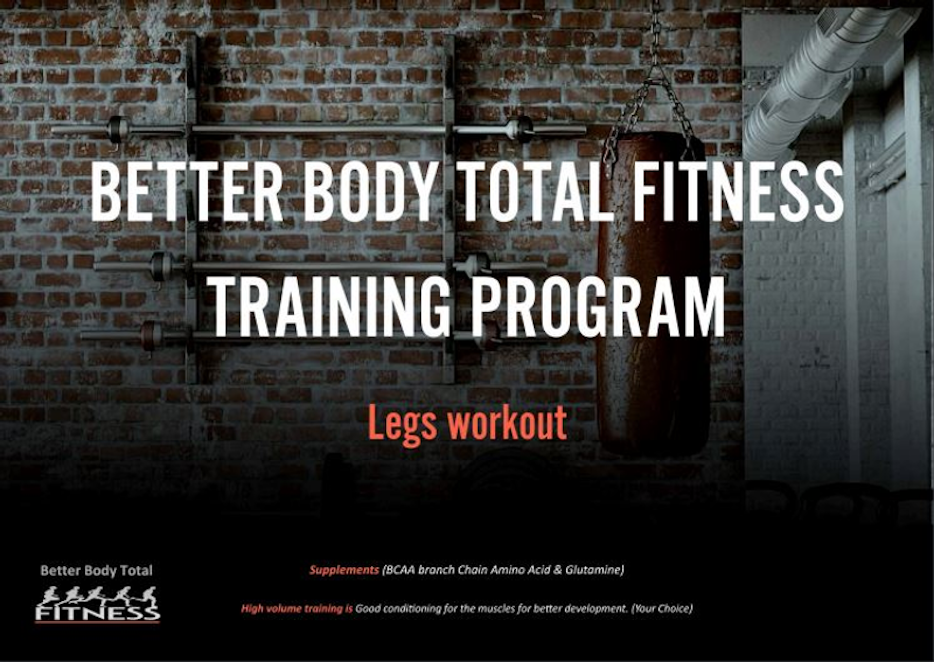 Training Programs -3 diff Legs Workouts
